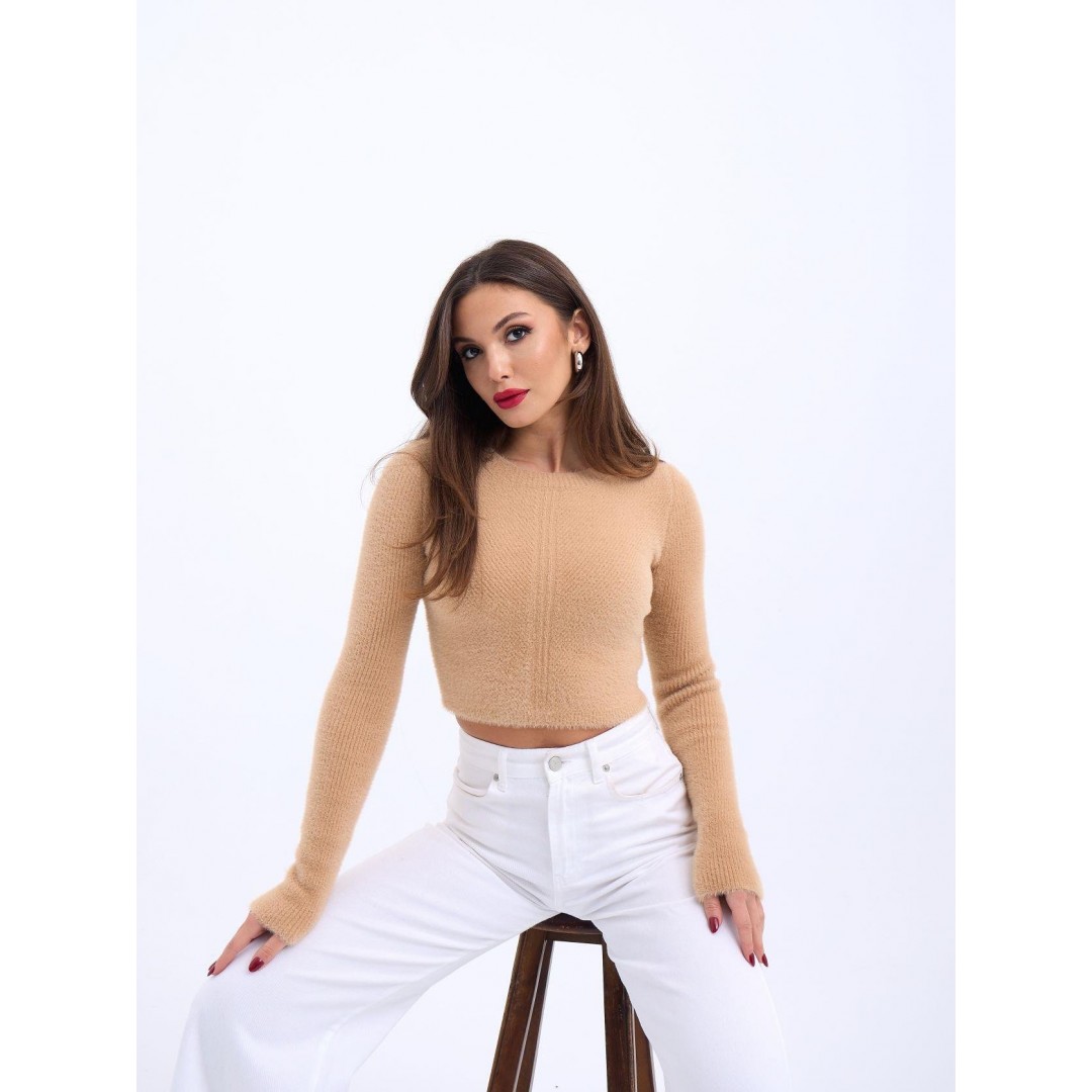 42471 TRİKO CROP KAZAK-BEJ 144143 42471 TRİKO CROP KAZAK-BEJ 144143