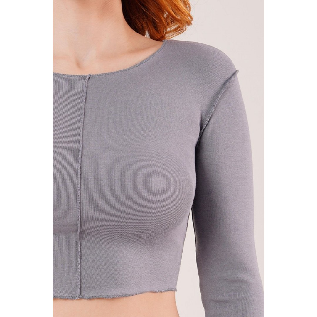 Ters Dikişli Basic Antrasit Body Bluz 148080 Ters Dikişli Basic Antrasit Body Bluz 148080