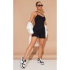 Kadın Asimetrik Askılı Mini Kaşkorse Bodycon Tulum 112903