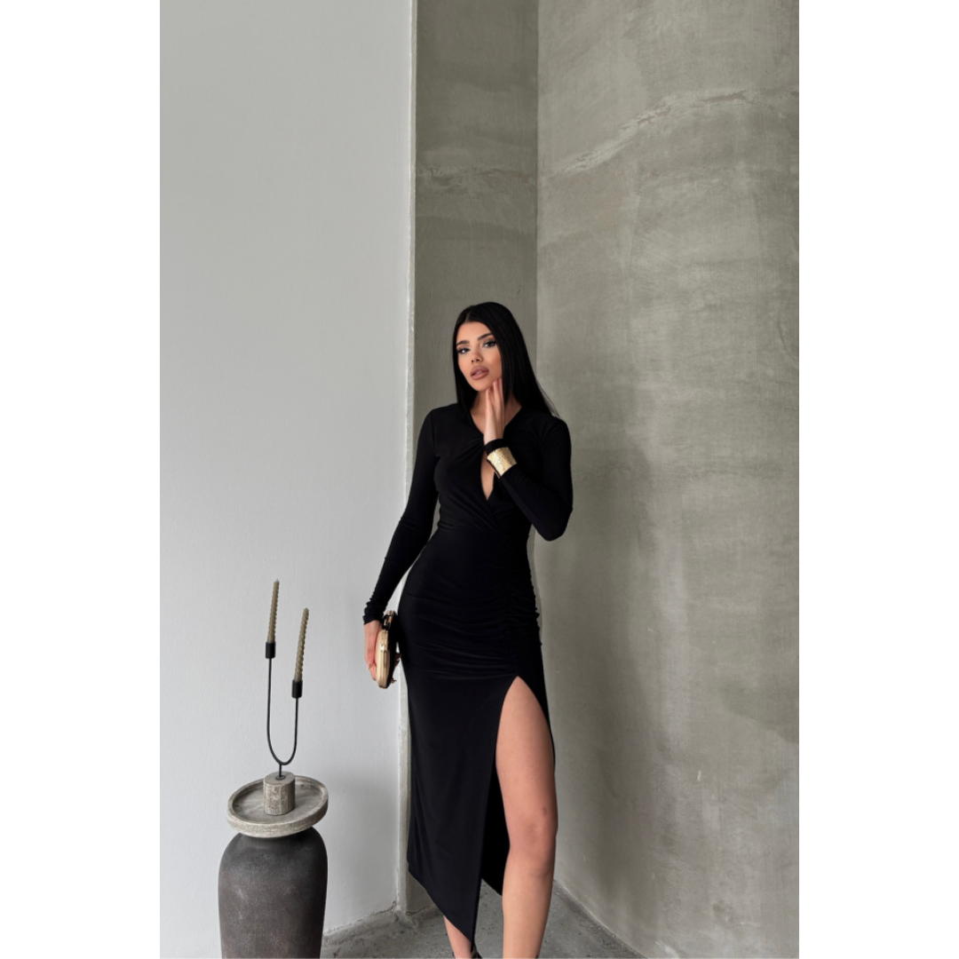 SANDY ELBİSE BÜZGÜ DETAYLI - Siyah 152736 SANDY ELBİSE BÜZGÜ DETAYLI - Siyah 152736