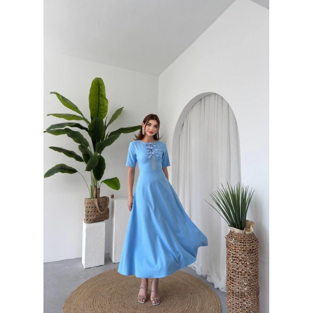 Wera Taşlı Fiyonk Detaylı Elbise 162266 Wera Taşlı Fiyonk Detaylı Elbise 162266