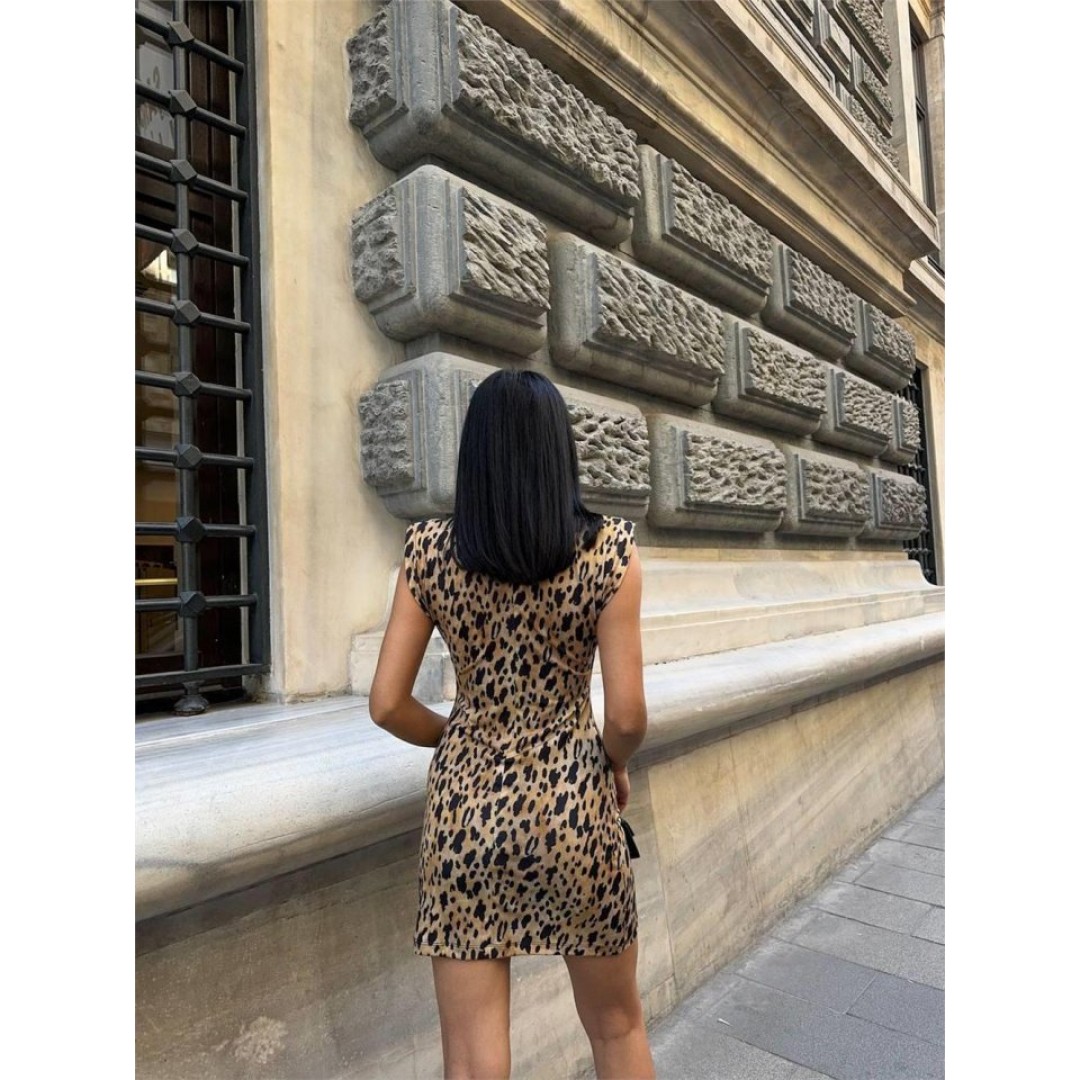LEOPAR KISA ELBİSE SANDY - Leopar - 150736 LEOPAR KISA ELBİSE SANDY - Leopar - 150736