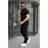 Erkek Yakalı Fermuarlı T-shirt Pantolon Ikili Rahat Takım 160464