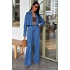 Denim Gömlek Plazzo Pantolon Takım 10163-08 159265 Denim Gömlek Plazzo Pantolon Takım 10163-08 159265