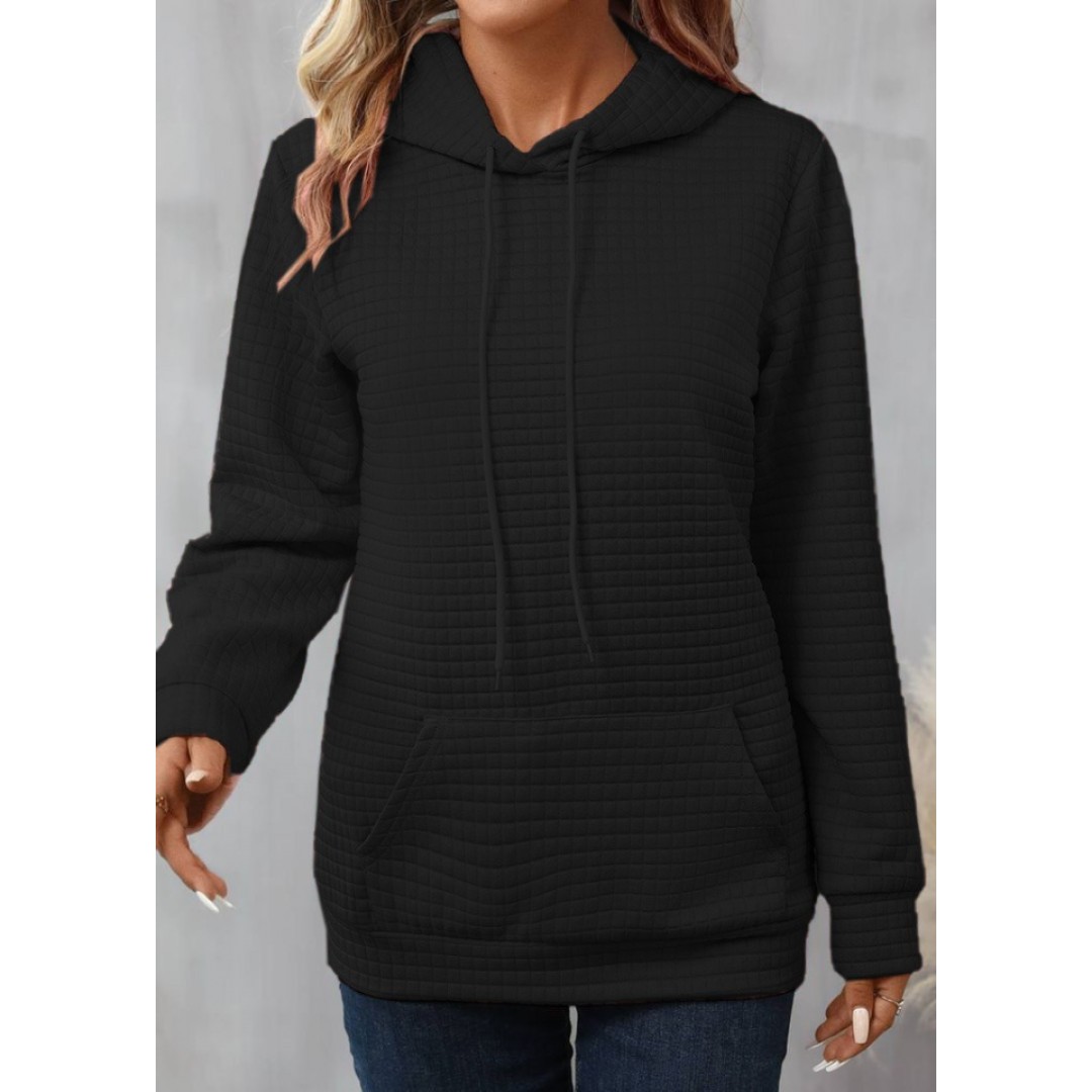 Kadın Uzun Kollu Kapşonlu Bağcıklı Cepli Capitone Sweatshirt 136198 Kadın Uzun Kollu Kapşonlu Bağcıklı Cepli Capitone Sweatshirt 136198