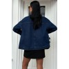 Yaka Siyah Garni Pul Payet Taşlı Oversize Denim Ceket 6125 158770 Yaka Siyah Garni Pul Payet Taşlı Oversize Denim Ceket 6125 158770