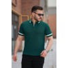 Erkek Yaka Ve Kolları çizgi Detaylı Fermuarlı Kısa Kollu T-shirt 162307 Erkek Yaka Ve Kolları çizgi Detaylı Fermuarlı Kısa Kollu T-shirt 162307