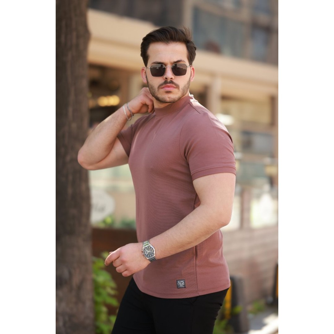 Erkek Ince çizgi Dokulu Kısa Kollu T-shirt - 160102 Erkek Ince çizgi Dokulu Kısa Kollu T-shirt - 160102