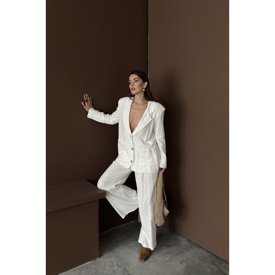 Beyaz Oversize Müslin Takım - 156671 Beyaz Oversize Müslin Takım - 156671