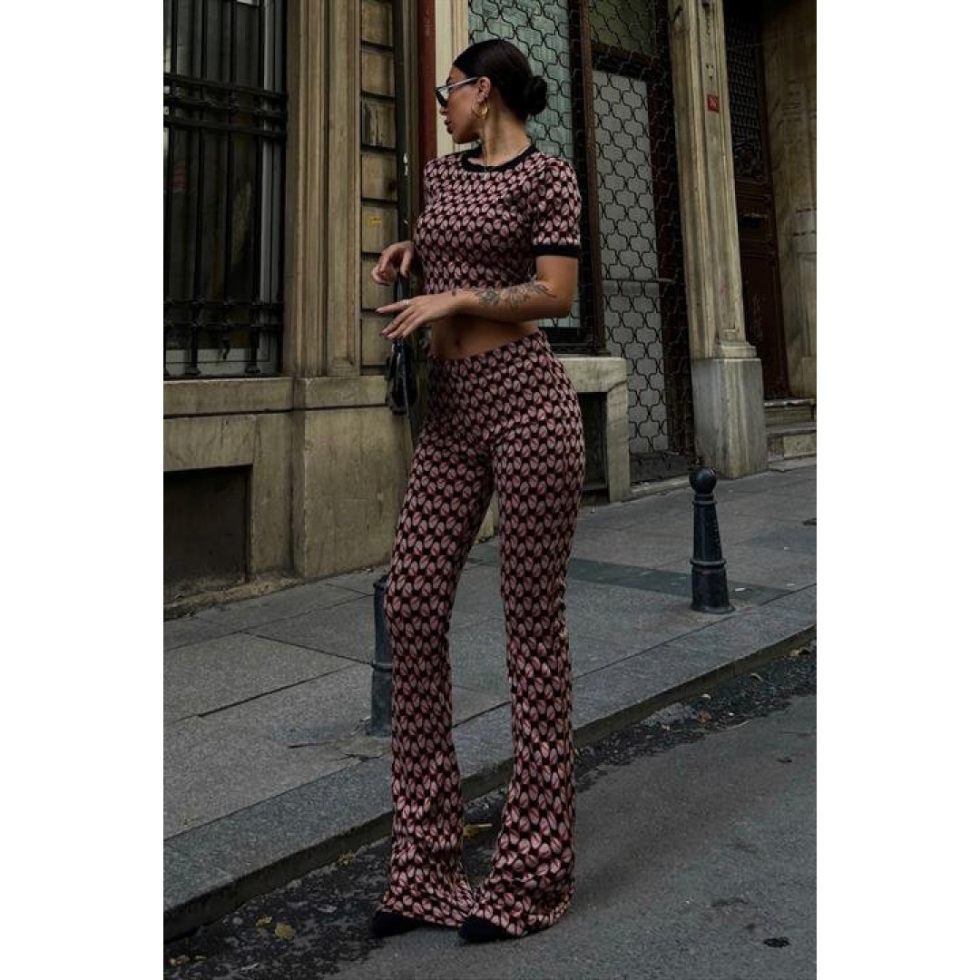 Brenda Desenli Crop Takım 9019-08 155845 Brenda Desenli Crop Takım 9019-08 155845