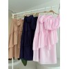 Büzgülü Crop Kat Detaylı Fırfır Etekli Takım 10196 161520 Büzgülü Crop Kat Detaylı Fırfır Etekli Takım 10196 161520