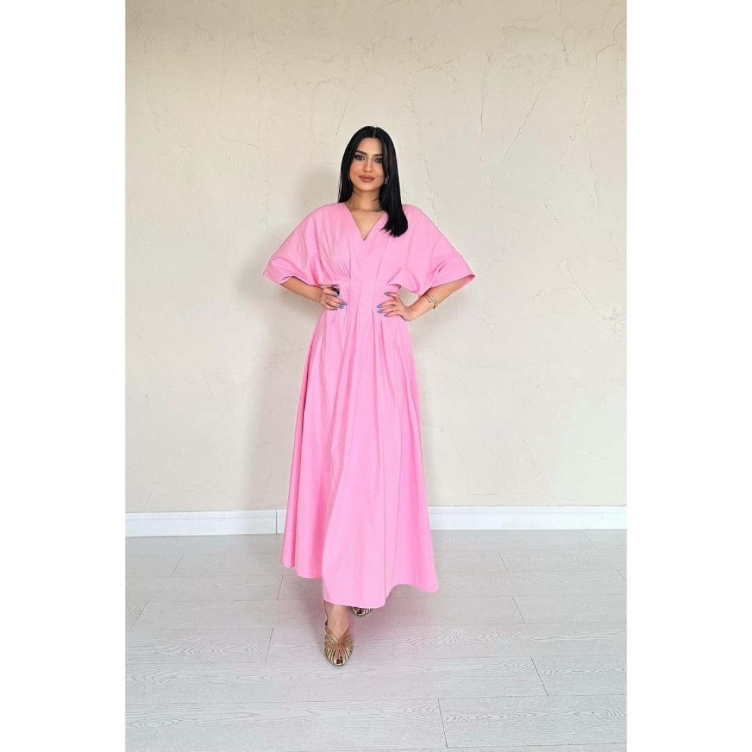 Pembe Pileli Uzun Elbise 154635 Pembe Pileli Uzun Elbise 154635