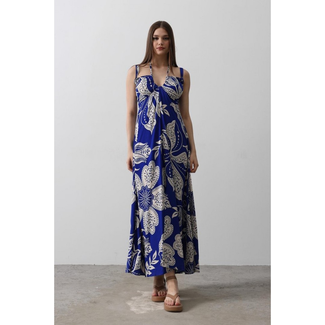 ASKILI VİSCON ELBİSE - Saks - 151380