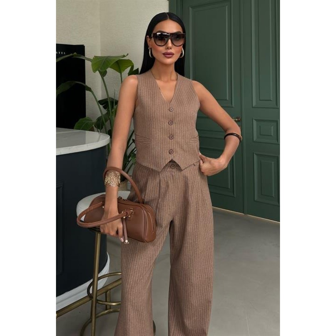 Yelek Ve Pantolon Çizgili Double Takım 10017 158990 Yelek Ve Pantolon Çizgili Double Takım 10017 158990