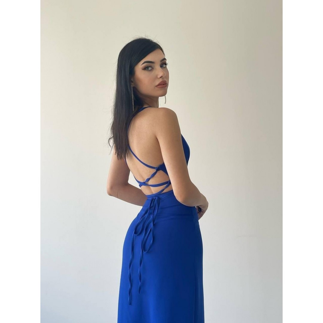 Kaitlyn Sırt Dekolteli V Yaka Yırtmaçlı Elbise - 147256 Kaitlyn Sırt Dekolteli V Yaka Yırtmaçlı Elbise - 147256