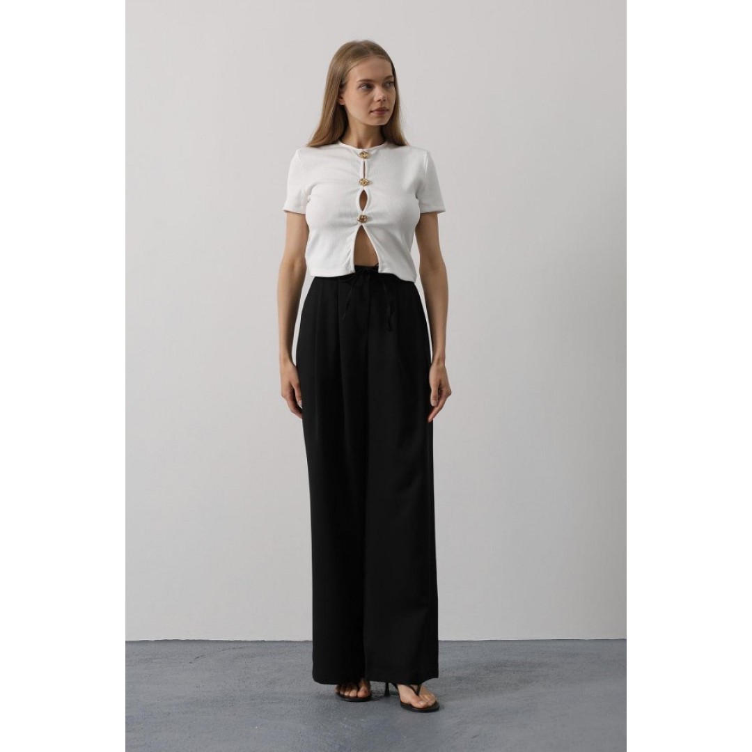 Pileli Bağcıklı Oversize Pantolon - Siyah 162832 Pileli Bağcıklı Oversize Pantolon - Siyah 162832