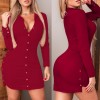 Kadın Uzun Kollu Polo Yaka ön Kısım çıtçıtlı Düğme Detay Scuba Krep Mini Boy Elbise - 132150 Kadın Uzun Kollu Polo Yaka ön Kısım çıtçıtlı Düğme Detay Scuba Krep Mini Boy Elbise - 132150