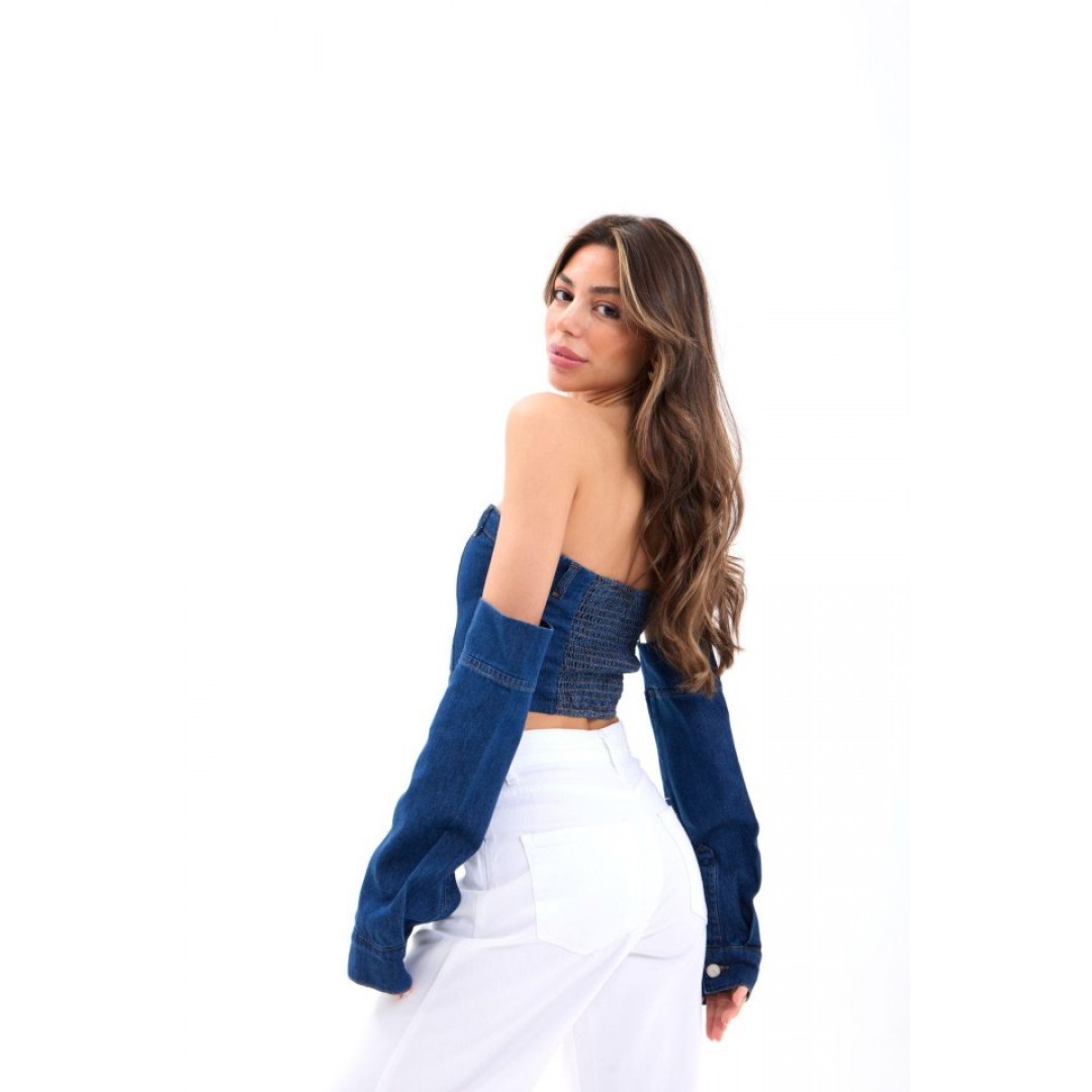7357 KOT CROP-MAVİ 162623 7357 KOT CROP-MAVİ 162623
