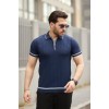 Erkek Fermuarlı Yakalı Kısa Kollu T-shirt 160693