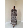 Leopar Pilise Detaylı Lastikli Elbise - 153049 Leopar Pilise Detaylı Lastikli Elbise - 153049