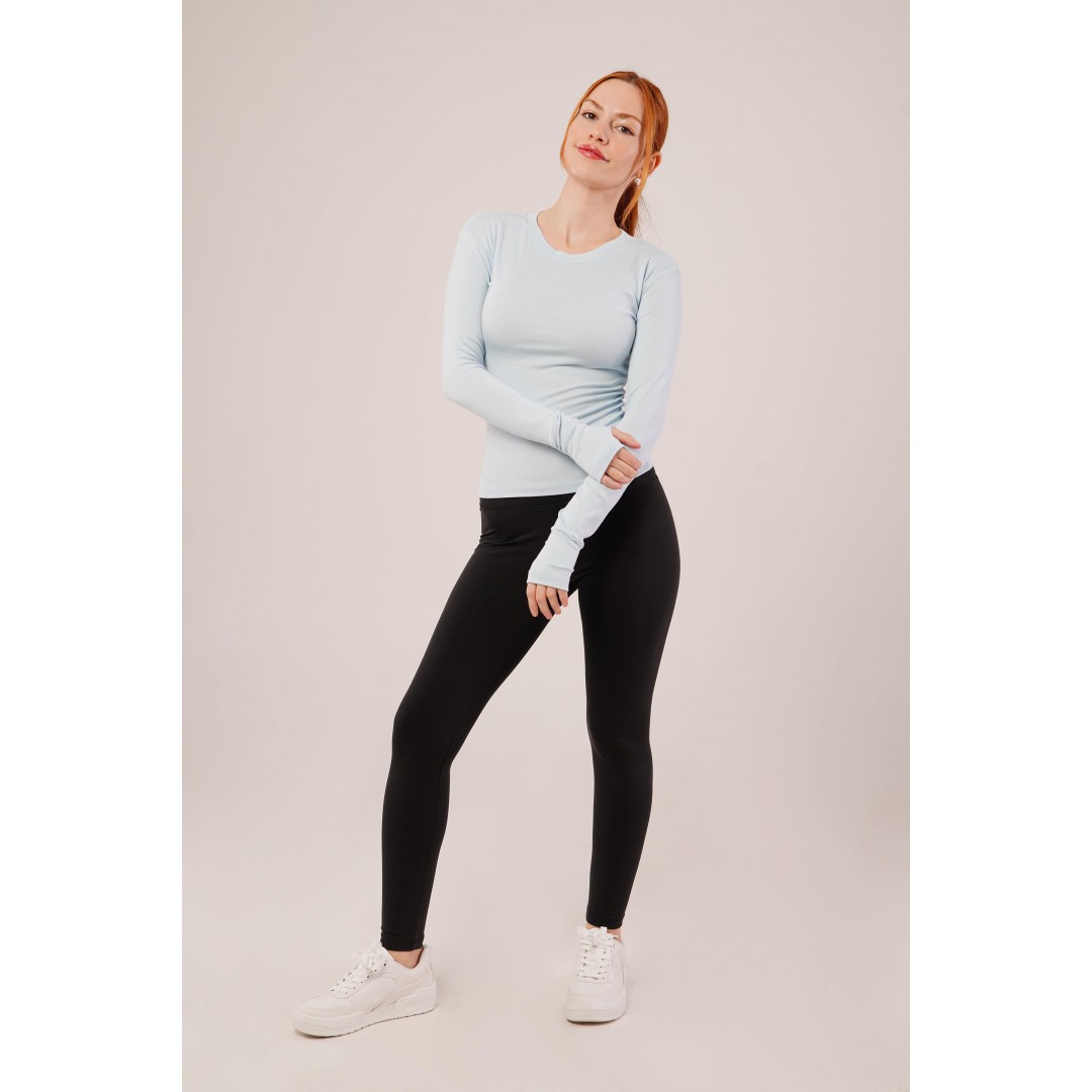 Uzun Kollu Basic Bebe Mavisi Bluz - 147403 Uzun Kollu Basic Bebe Mavisi Bluz - 147403
