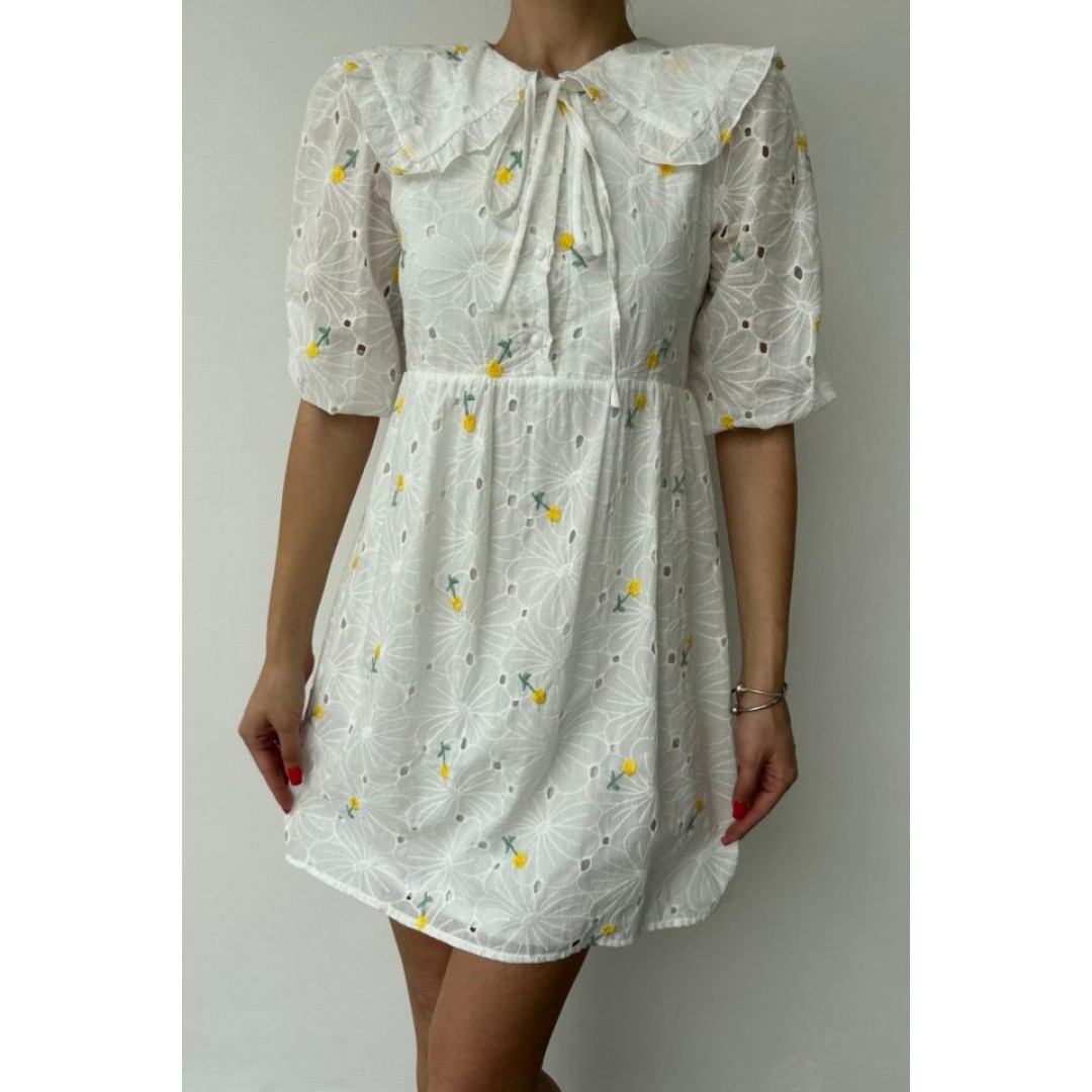Sarı Bebe Yakalı Brode Elbise 149400 Sarı Bebe Yakalı Brode Elbise 149400