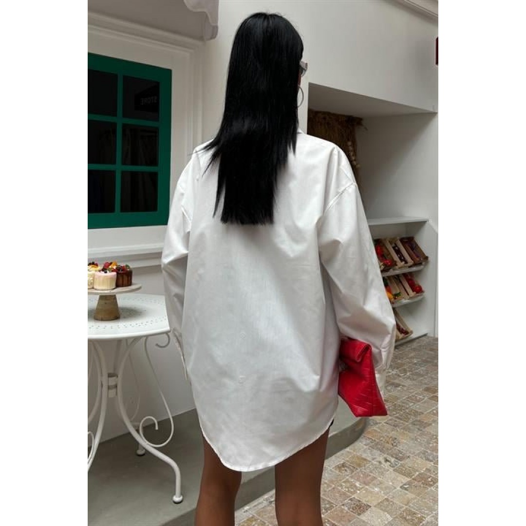 Klasik Oversize Poplin Gömlek 3421 158451