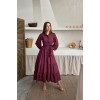 Bordo Çizgi Desenli Uzun Elbise - 158248 Bordo Çizgi Desenli Uzun Elbise - 158248