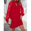 Kadın Uzun Kollu Tül Detay Sandy Mini Boy Elbise - 76025 Kadın Uzun Kollu Tül Detay Sandy Mini Boy Elbise - 76025