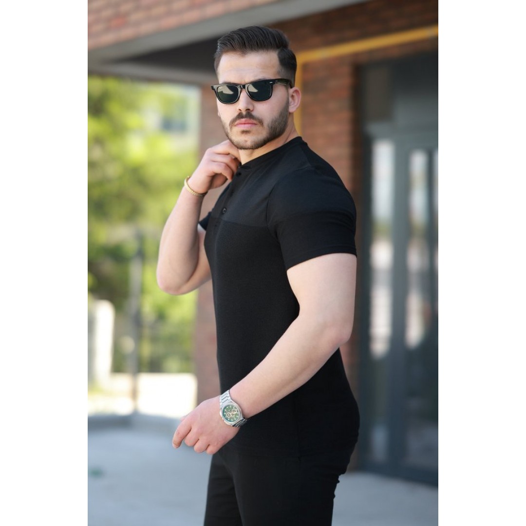 Erkek Hakim Yakalı Kısa Kollu Pamuklu T-shirt 161513 Erkek Hakim Yakalı Kısa Kollu Pamuklu T-shirt 161513