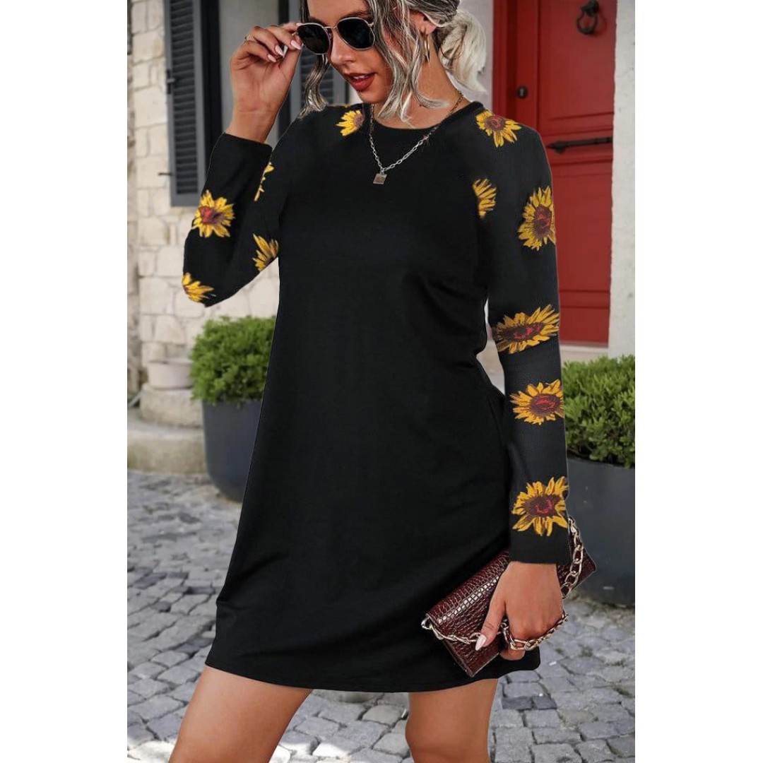 Kadın Uzun Kollu Bisiklet Yaka Krep Mini Boy Elbise - 134684 Kadın Uzun Kollu Bisiklet Yaka Krep Mini Boy Elbise - 134684