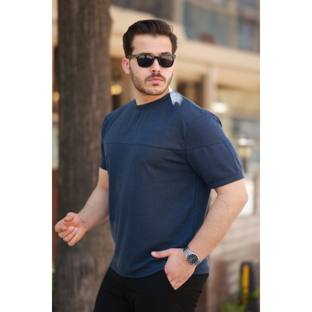 Erkek Oversize Bisiklet Yaka Kısa Kollu T-shirt - 160100 Erkek Oversize Bisiklet Yaka Kısa Kollu T-shirt - 160100