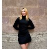 Kadın Uzun Kollu Balıkçı Yaka Triko Mini Boy Elbise - 133823 Kadın Uzun Kollu Balıkçı Yaka Triko Mini Boy Elbise - 133823
