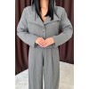 Gri Yanlardan Şeritli Garnili Pantolon 154024 Gri Yanlardan Şeritli Garnili Pantolon 154024