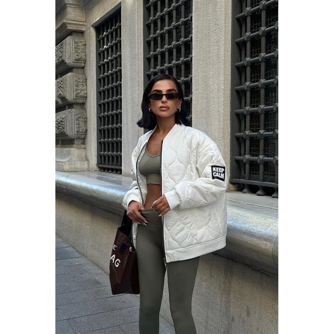 Alisa Oversize Kapitone Bomber Ceket 7058 -08 155980 Alisa Oversize Kapitone Bomber Ceket 7058 -08 155980