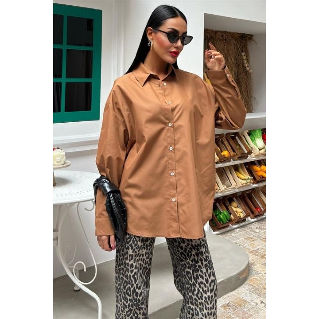Klasik Oversize Poplin Gömlek 3421 158452