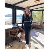 Kadın Soft Kaşkorse Kumaş Bluz Ve Yırtmaç Detaylı Etek Ikili Takım 133003