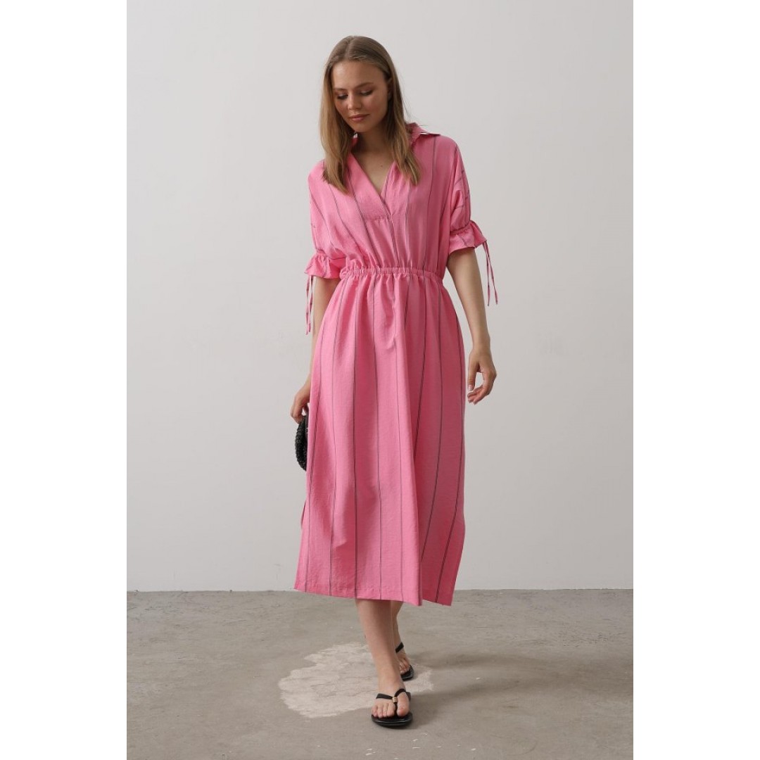 Beli Lastikli Elbise - Pembe - 161108 Beli Lastikli Elbise - Pembe - 161108