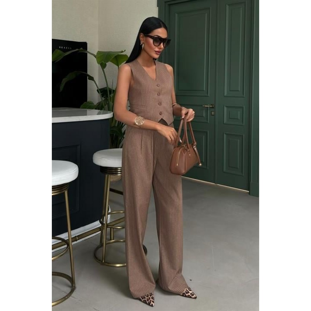 Yelek Ve Pantolon Çizgili Double Takım 10017 158990 Yelek Ve Pantolon Çizgili Double Takım 10017 158990