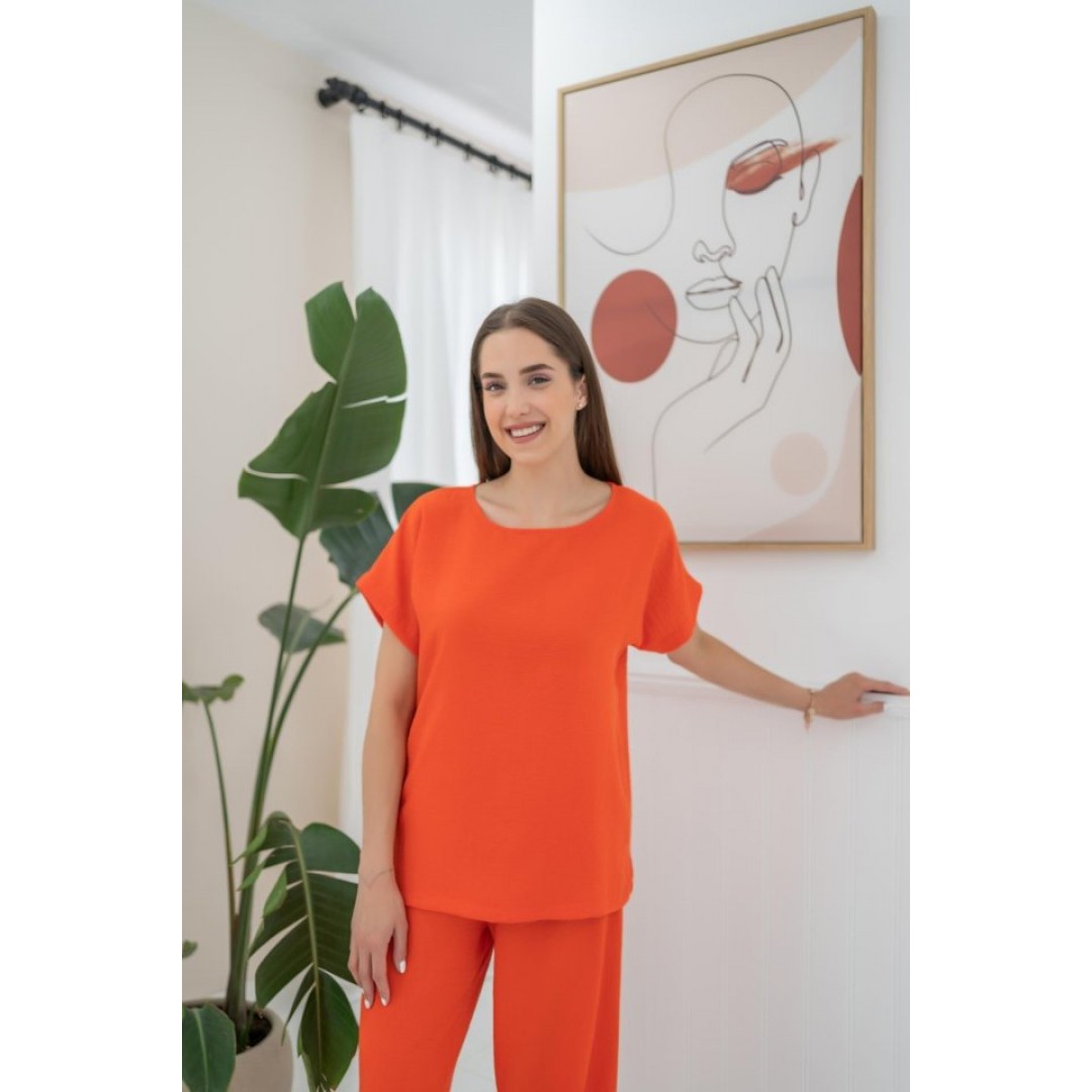Oranj T-Shirt Ve Pantolon Takım 150825 Oranj T-Shirt Ve Pantolon Takım 150825