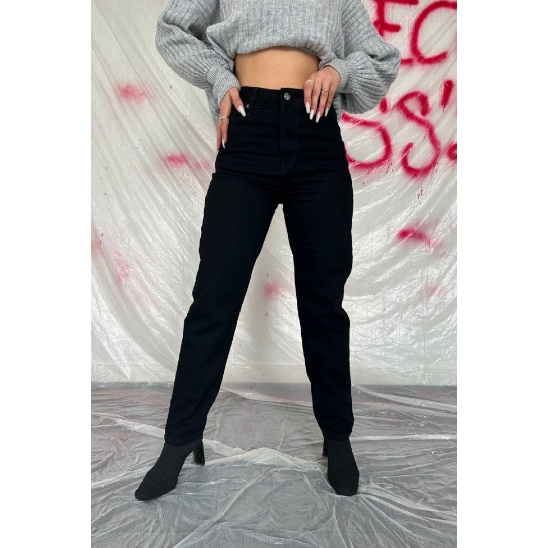 Siyah Boru Paça Jeans Pantolon 151215 Siyah Boru Paça Jeans Pantolon 151215