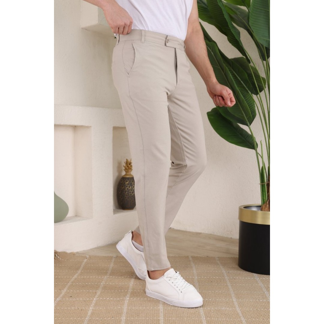 Erkek Slim Fit Likralı Bilek Boy Kumaş Pantolon - 159382 Erkek Slim Fit Likralı Bilek Boy Kumaş Pantolon - 159382