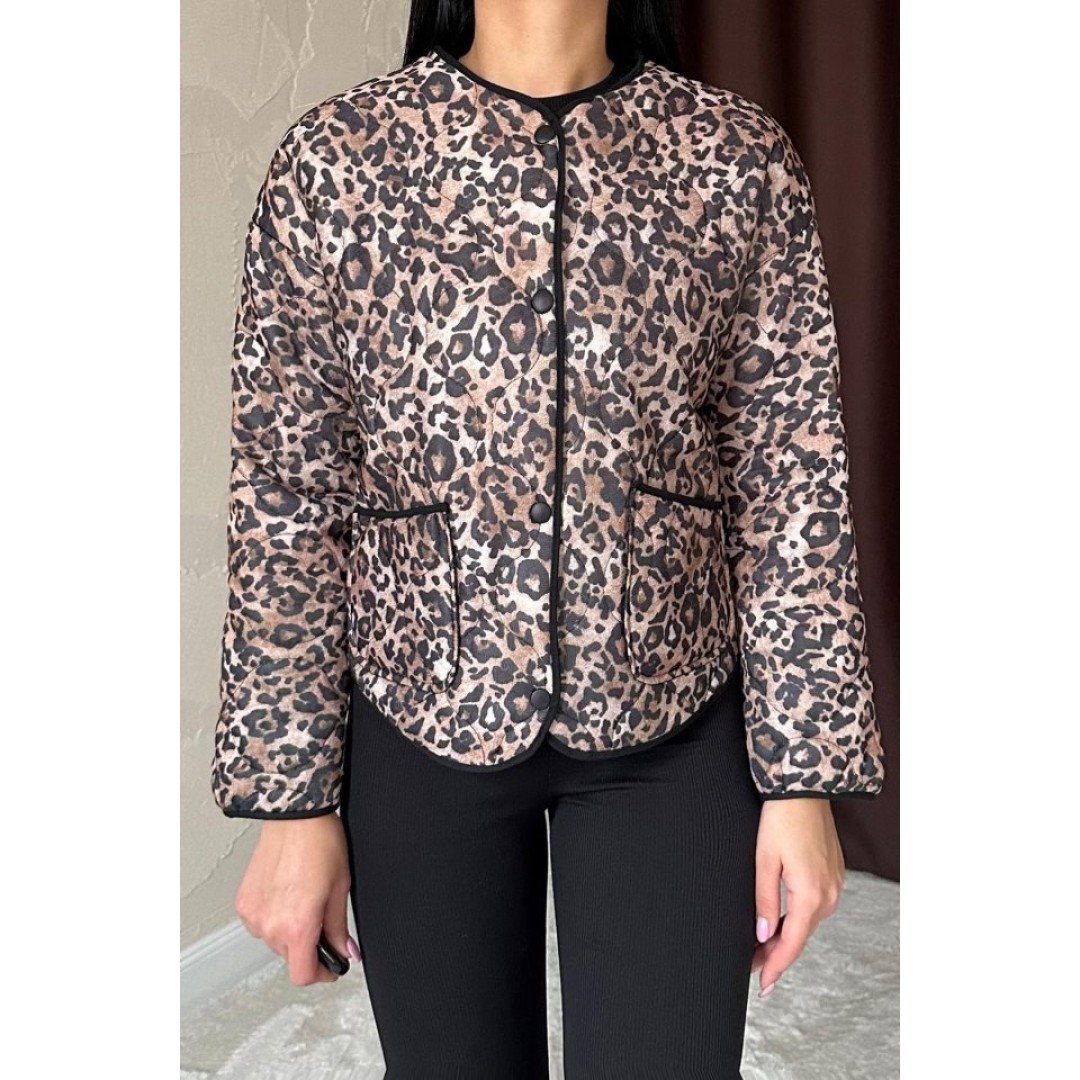 Leopar Leopar Desenli Kapitone Ceket 154198 Leopar Leopar Desenli Kapitone Ceket 154198