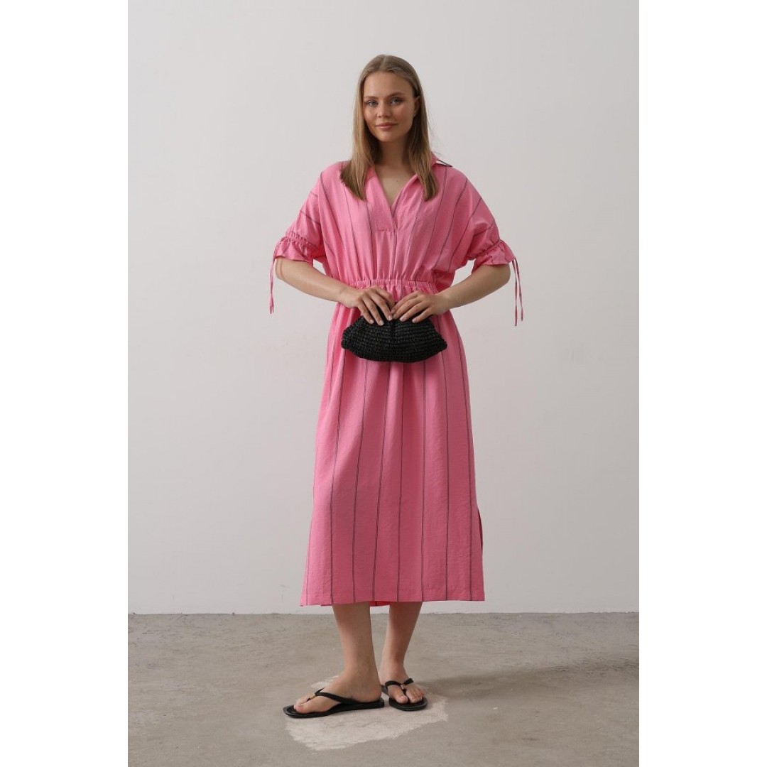 Beli Lastikli Elbise - Pembe - 161108 Beli Lastikli Elbise - Pembe - 161108