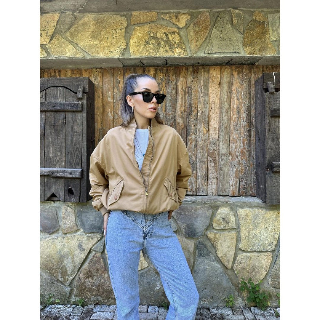 Camel Parçalı Bomber Ceket 152288 Camel Parçalı Bomber Ceket 152288