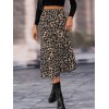 Kadın Yüksek Bel Leopar Desenli Midi Krep Etek 138586 Kadın Yüksek Bel Leopar Desenli Midi Krep Etek 138586