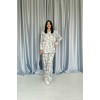 Gri Leopar Desenli Ceket Ve Pantolon Keten Takım 149011 Gri Leopar Desenli Ceket Ve Pantolon Keten Takım 149011