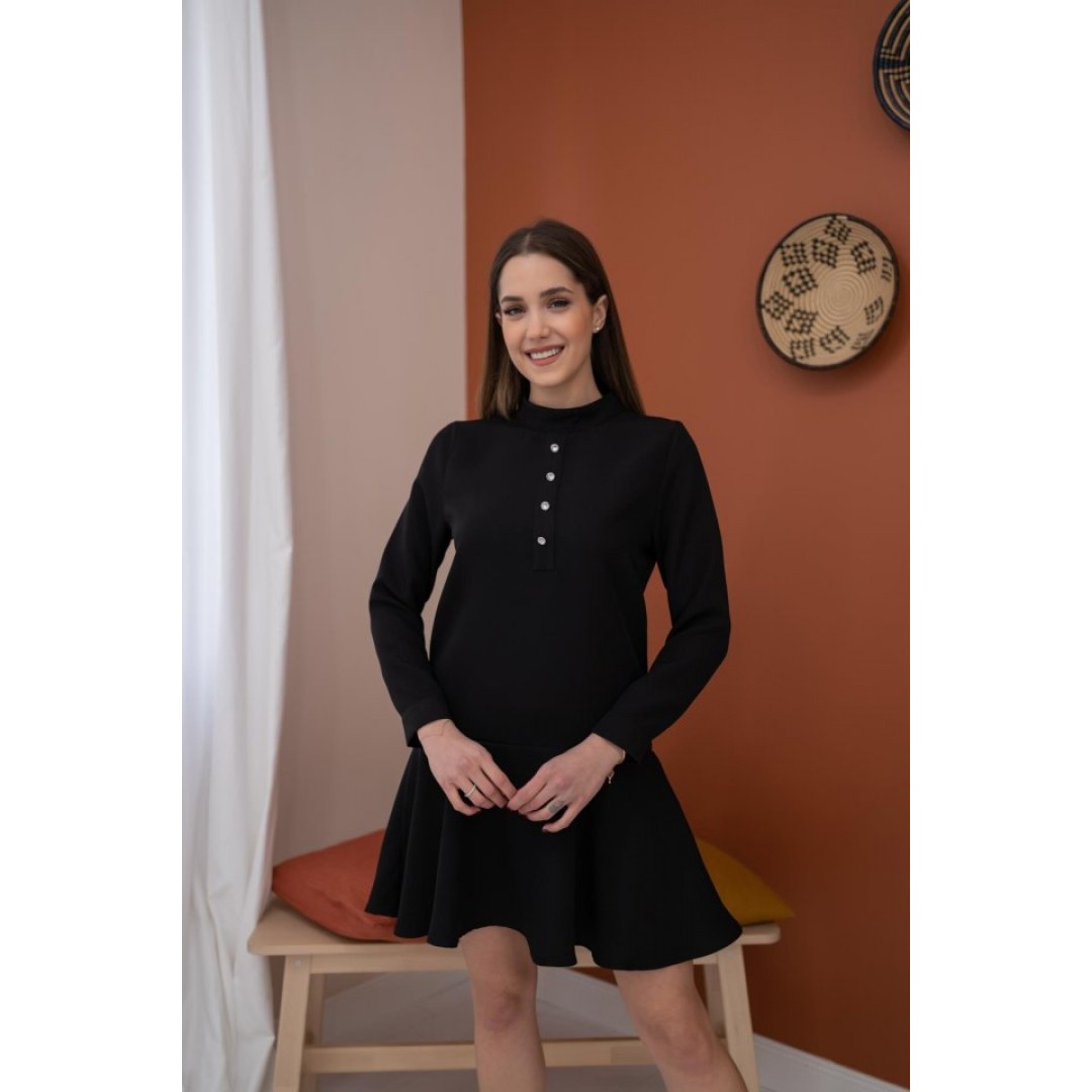 Siyah Klasik Düz Mini Elbise 149915 Siyah Klasik Düz Mini Elbise 149915