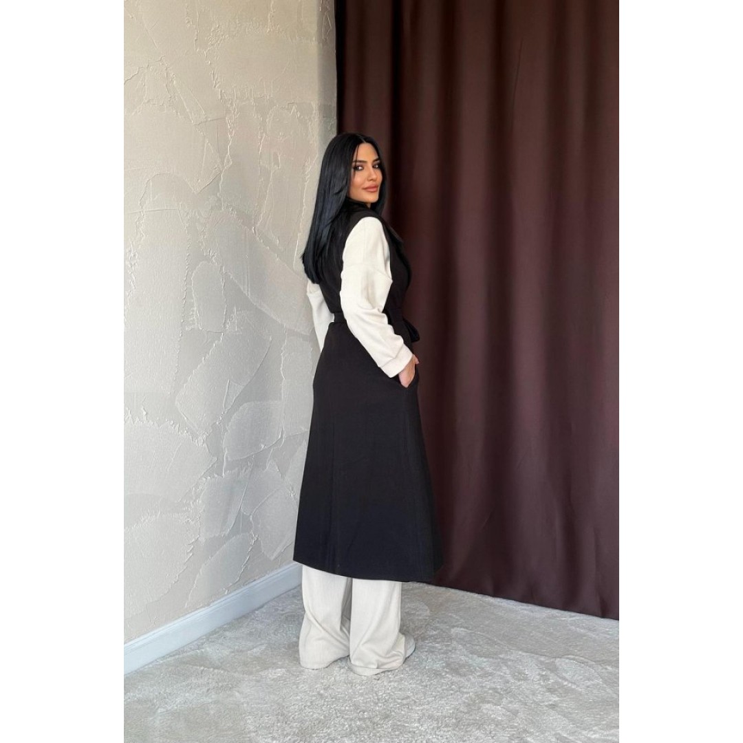 Siyah Kolsuz Kaşe Kaban 152568 Siyah Kolsuz Kaşe Kaban 152568