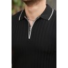 Erkek Fermuarlı Yakalı Kısa Kollu T-shirt 160695 Erkek Fermuarlı Yakalı Kısa Kollu T-shirt 160695